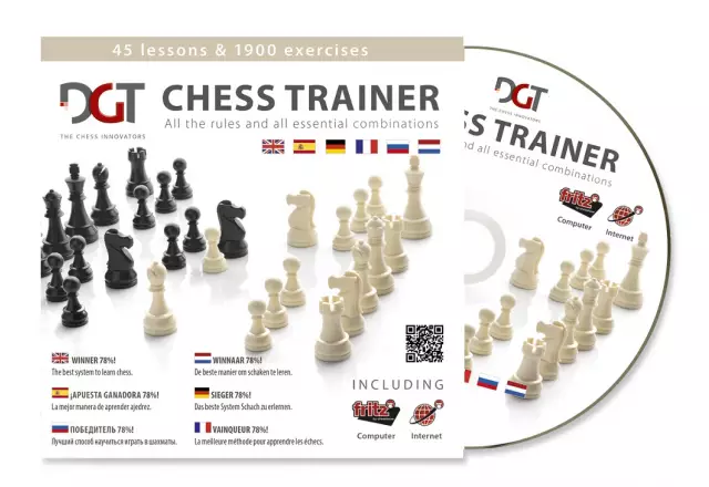DGT BLUE SET chess pieces + board + CD